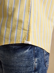Joules Oxford Yellow Stripe Long Sleeve Classic Fit Cotton Shirt - Image 5 of 9