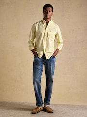 Joules Oxford Yellow Stripe Long Sleeve Classic Fit Cotton Shirt - Image 7 of 9