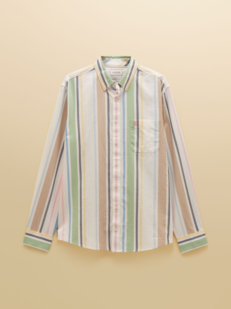 Joules Oxford Multi Stripe Long Sleeve Classic Fit Cotton Shirt - Image 10 of 10