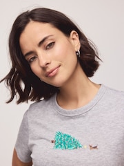 Grey Essential Christmas Graphic Dog Crew Neck Short Sleeve T-Shirt - Image 1 of 4