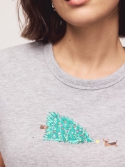 Grey Essential Christmas Graphic Dog Crew Neck Short Sleeve T-Shirt - Image 3 of 4