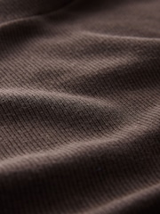 Brown High Neck Long Sleeve Top with TENCEL™ Lyocell - Image 6 of 7