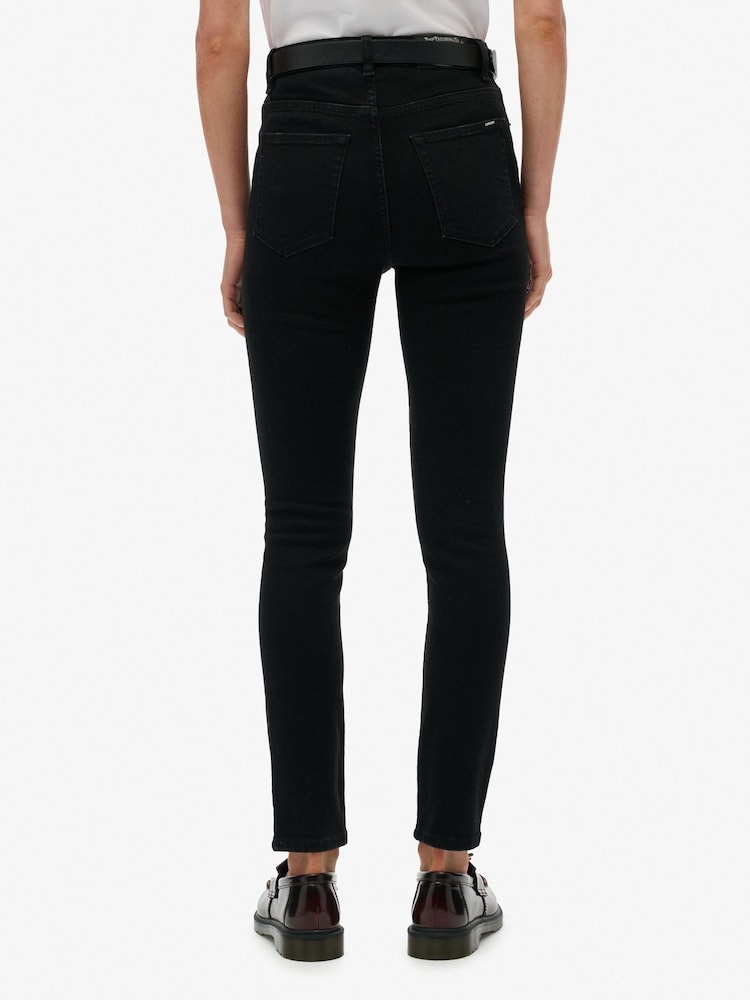 Superdry Black High Rise Skinny Jeans - Image 2 of 6 Superdry Black High Rise Skinny Jeans - Image 2 of 6