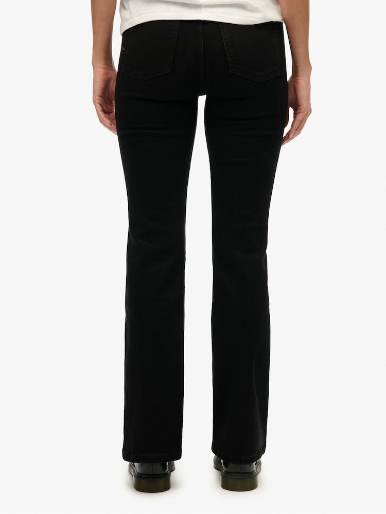Superdry Black High Rise Flare Jeans - Image 1 of 6
