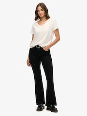 Superdry Black High Rise Flare Jeans - Image 4 of 6