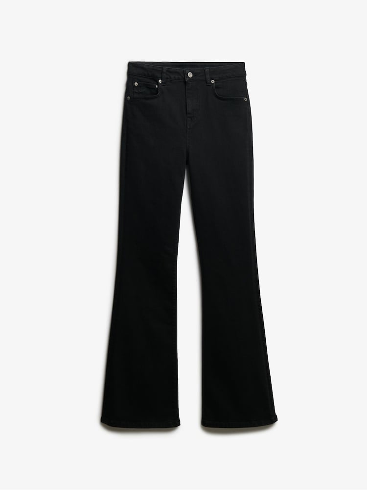 Superdry Black High Rise Flare Jeans - Image 6 of 6