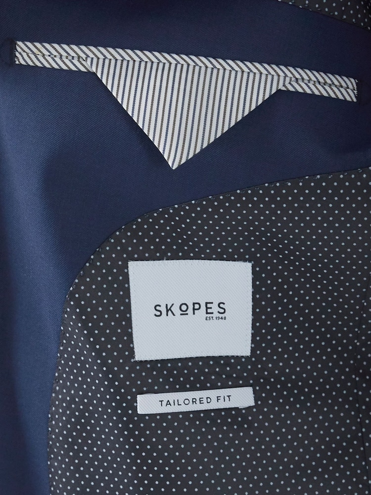 Skopes Blue Tailored Fit Wool Blend Joss Suit Jacket - Image 6 of 6