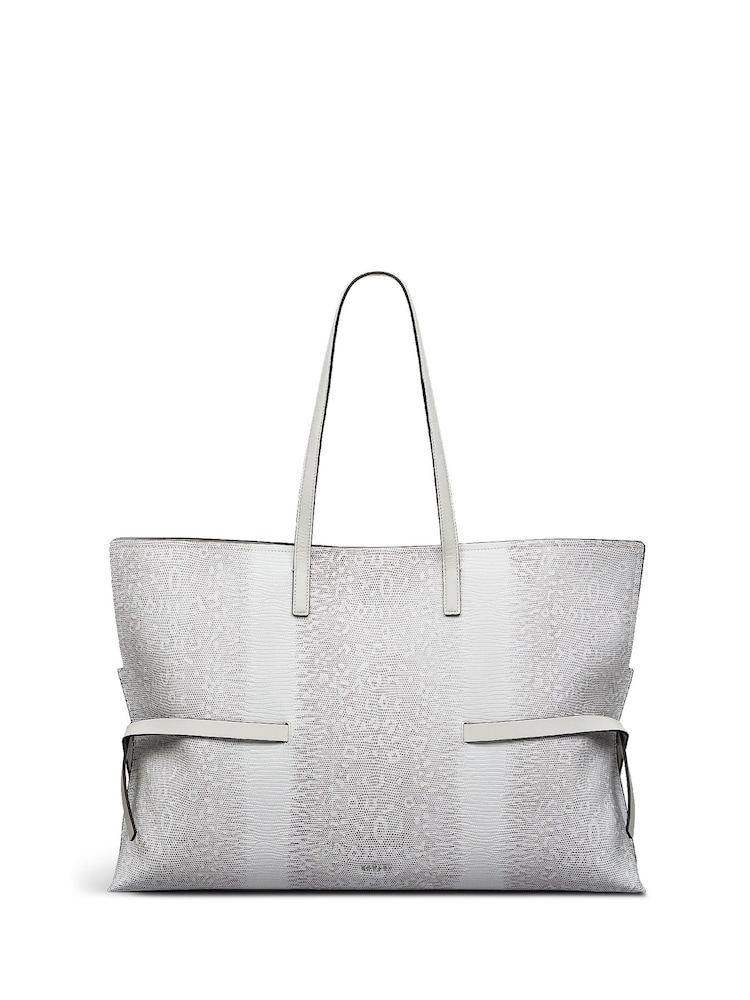 Radley Fleet Street Faux Lizard Large Open Top Shoulder White Bag - Image 2 of 5