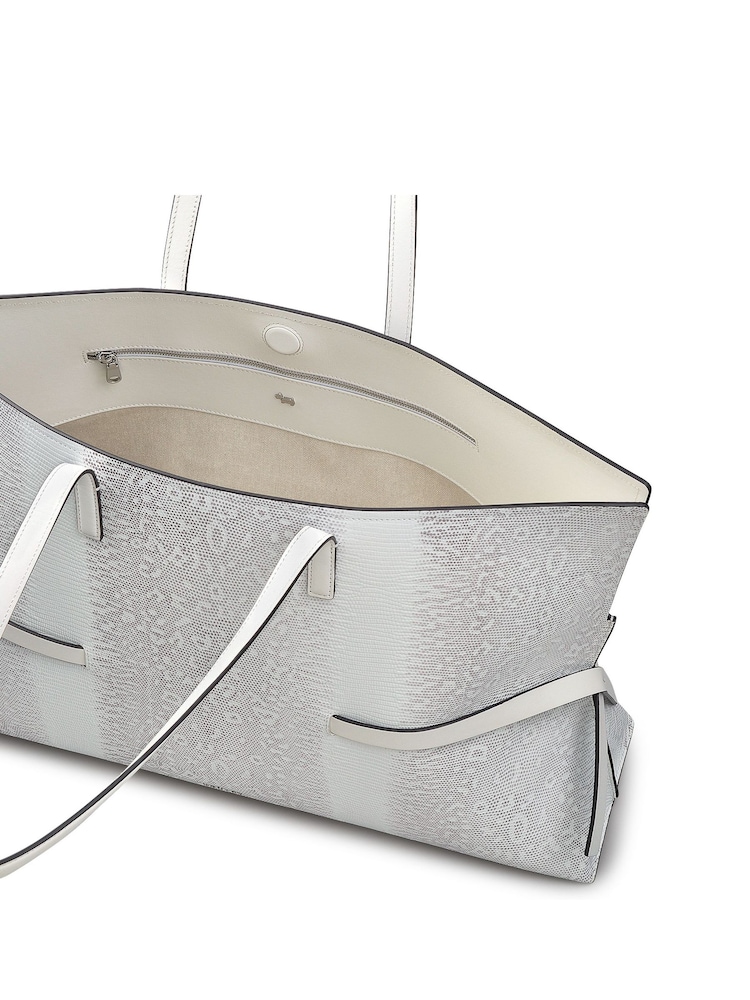 Radley Fleet Street Faux Lizard Large Open Top Shoulder White Bag - Image 5 of 5
