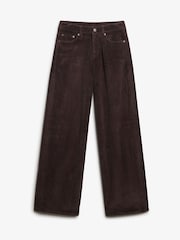 Superdry Brown Mid Rise Baggy Leg Jumbo Cord Trousers - Image 1 of 2