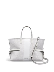 Radley Fleet Street Small Faux Lizard Print Open Top White Cross-Body Bag - Image 1 of 5