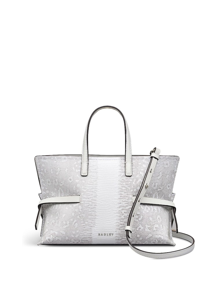 Radley Fleet Street Small Faux Lizard Print Open Top White Cross-Body Bag - Image 1 of 5