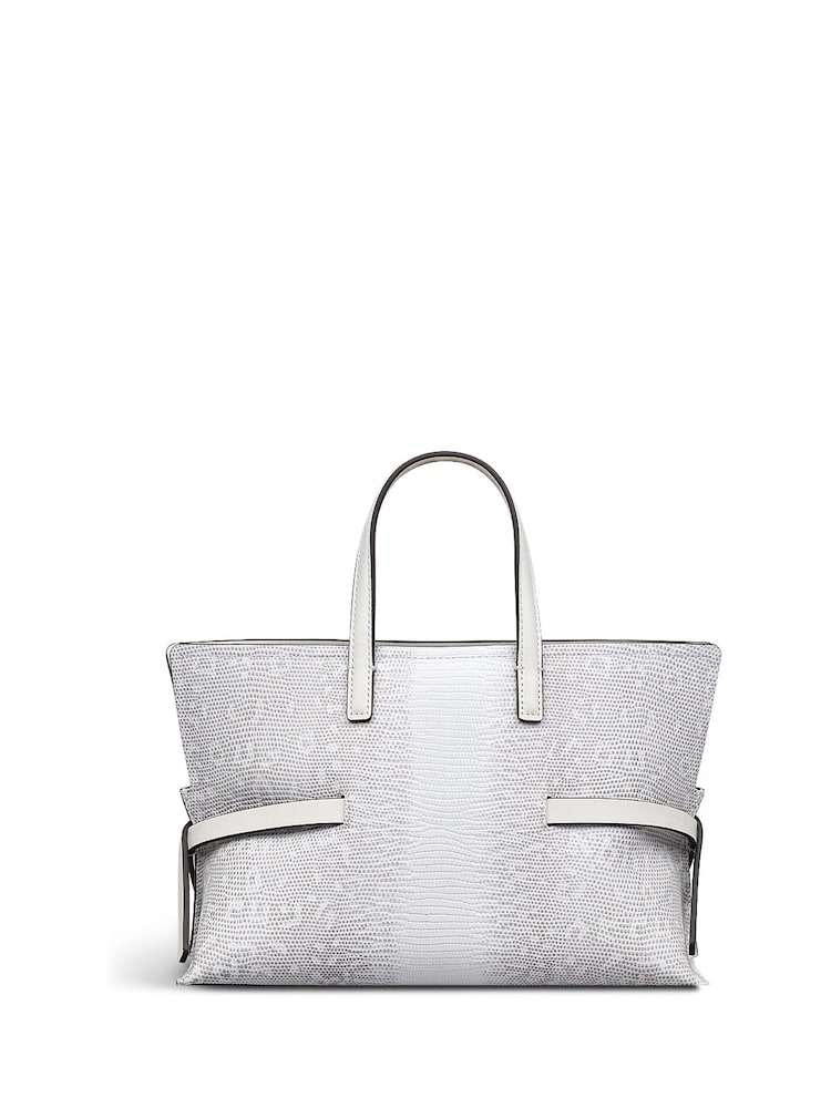 Radley Fleet Street Small Faux Lizard Print Open Top White Cross-Body Bag - Image 2 of 5