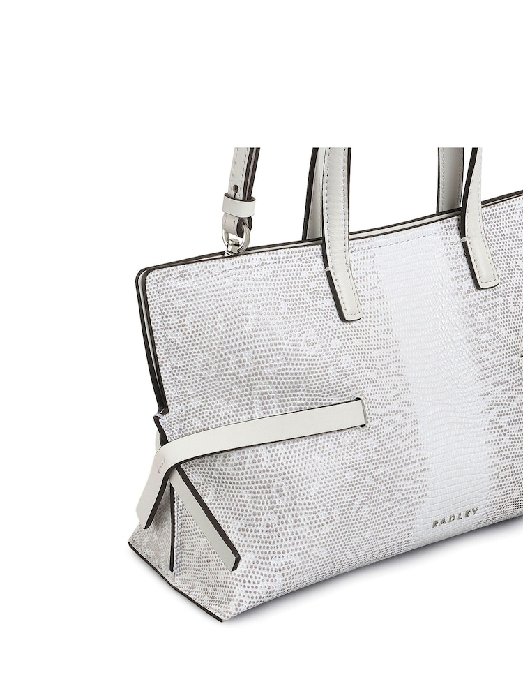Radley Fleet Street Small Faux Lizard Print Open Top White Cross-Body Bag - Image 3 of 5