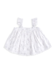 Mamas & Papas Lavender Print Woven 100% Cotton Dress - Image 2 of 3