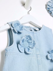 طقم من فستان وربطة شعر قطن 100% للبنات من River Island - صورة 4 من 6