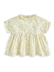 Mamas & Papas Yellow Climbing Buds Print 100% Cotton Blouse & Bloomer Set - Imagen 2 de 3