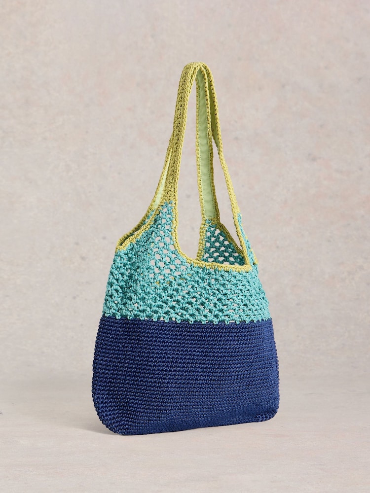 White Stuff Blue Christe Crochet Shopper Bag - Image 2 of 4