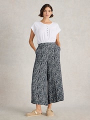 White Stuff Blue Lisette Crinkle Culottes - Image 1 of 6