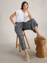 White Stuff Blue Lisette Crinkle Culottes - Image 3 of 6