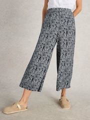 White Stuff Blue Lisette Crinkle Culottes - Image 4 of 6
