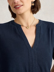 White Stuff Blue Maria Mix 100% Organic Cotton Tunic - Image 4 of 4