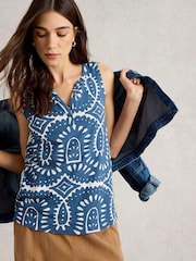 White Stuff Blue 100% Cotton Lola Vest - Image 3 of 6