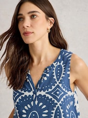 White Stuff Blue 100% Cotton Lola Vest - Image 4 of 6