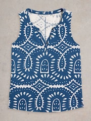 White Stuff Blue 100% Cotton Lola Vest - Image 5 of 6
