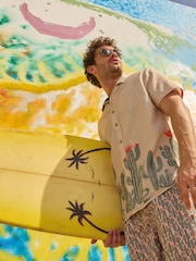 White Stuff Natural Hayle Cactus 100% Cotton Printed Shirt - Image 1 of 7