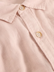 White Stuff Pink Keswick Short Sleeve 100% Linen Shirt - Image 6 of 6