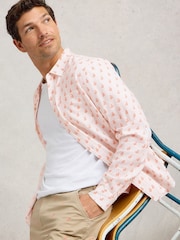 White Stuff Cream Flamingo Print Shirt - Image 4 of 7