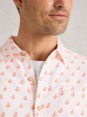 White Stuff Cream Flamingo Print Shirt - Image 5 of 7