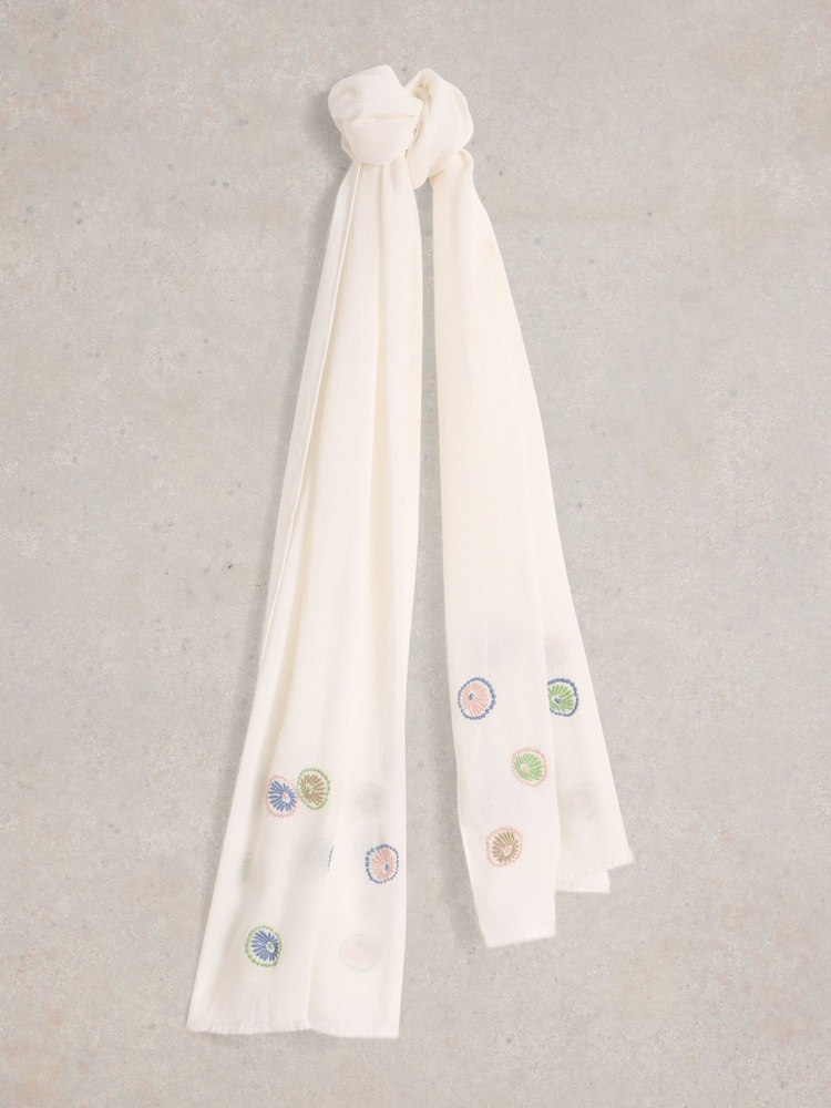 White Stuff White Embroidered Scarf - Image 1 of 3