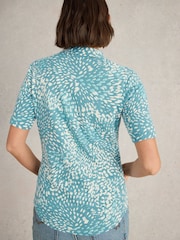 White Stuff Blue Annie Short Sleeve 100% Cotton Jersey Shirt - Image 2 of 6
