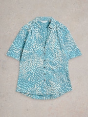 White Stuff Blue Annie Short Sleeve 100% Cotton Jersey Shirt - Image 5 of 6