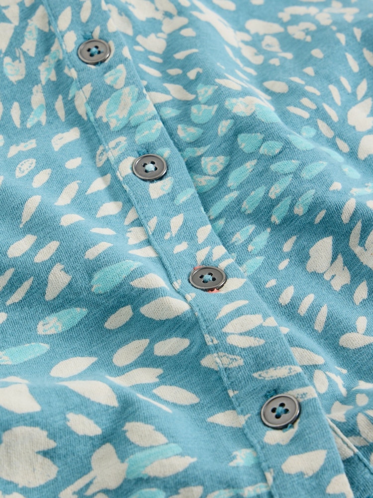 White Stuff Blue Annie Short Sleeve 100% Cotton Jersey Shirt - Image 6 of 6