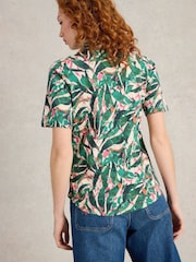 White Stuff Green Annie Short Sleeve 100% Cotton Jersey Shirt - Image 2 of 6
