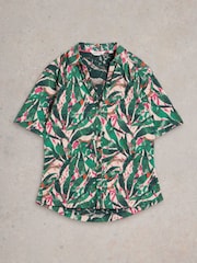 White Stuff Green Annie Short Sleeve 100% Cotton Jersey Shirt - Image 5 of 6