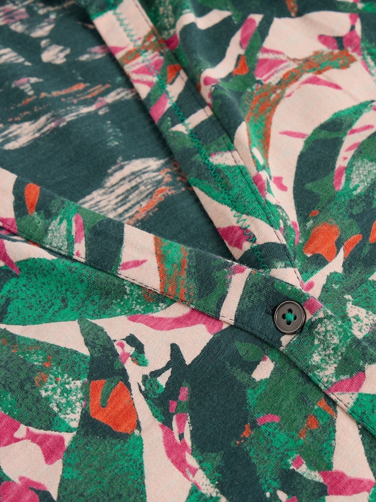 White Stuff Green Annie Short Sleeve 100% Cotton Jersey Shirt - Image 6 of 6