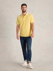 White Stuff Yellow Utility Polo 100% Cotton Shirt - Image 1 of 6