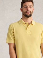 White Stuff Yellow Utility Polo 100% Cotton Shirt - Image 4 of 6