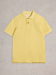White Stuff Yellow Utility Polo 100% Cotton Shirt - Image 5 of 6