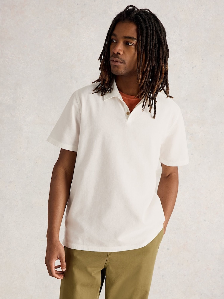 White Stuff Anderby Woven 100% Organic Cotton Polo Shirt - صورة 1 من 6