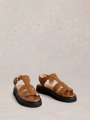 White Stuff Brown Rose Leather Sandals - Image 1 of 4
