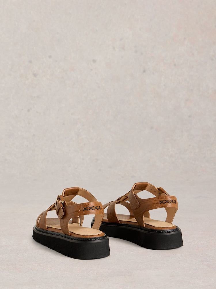 White Stuff Brown Rose Leather Sandals - Image 2 of 4