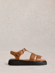 White Stuff Brown Rose Leather Sandals - Image 3 of 4