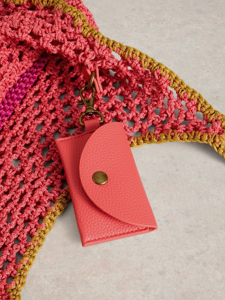 White Stuff Pink Christe Crochet Shopper Bag - Image 4 of 4