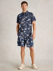 White Stuff Blue Map Print Volley Swim Shorts - Image 1 of 6