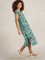 White Stuff Blue Freya Channel 100% Cotton Beach Dress - Image 1 of 6
